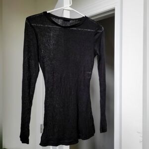 Solid knit Ribbed sweater black size: 4
